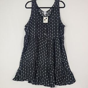 NEW Cozy Co Boho Anthro Geometric Black Tiered Skirt Dress Size XS NWT